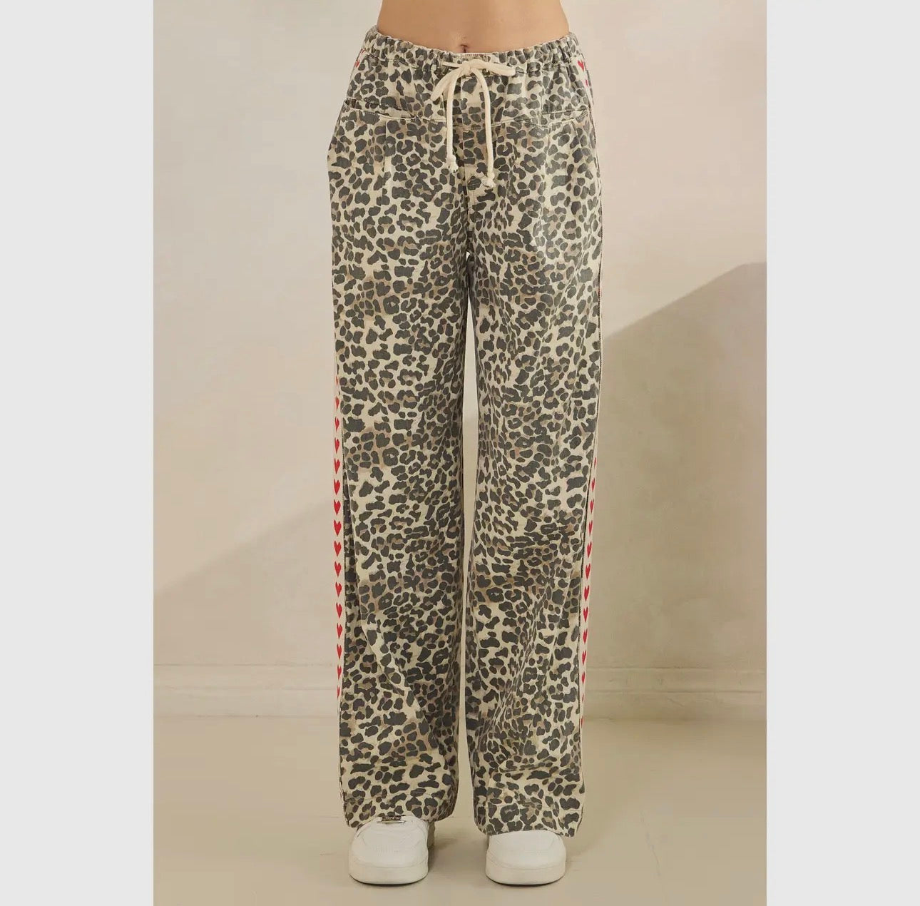 Leopard Printed Wide Leg Pants