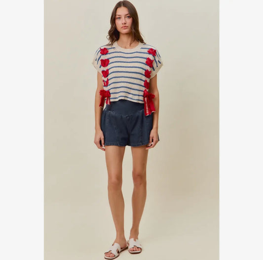 Stripe Detail Sweater Vest Top