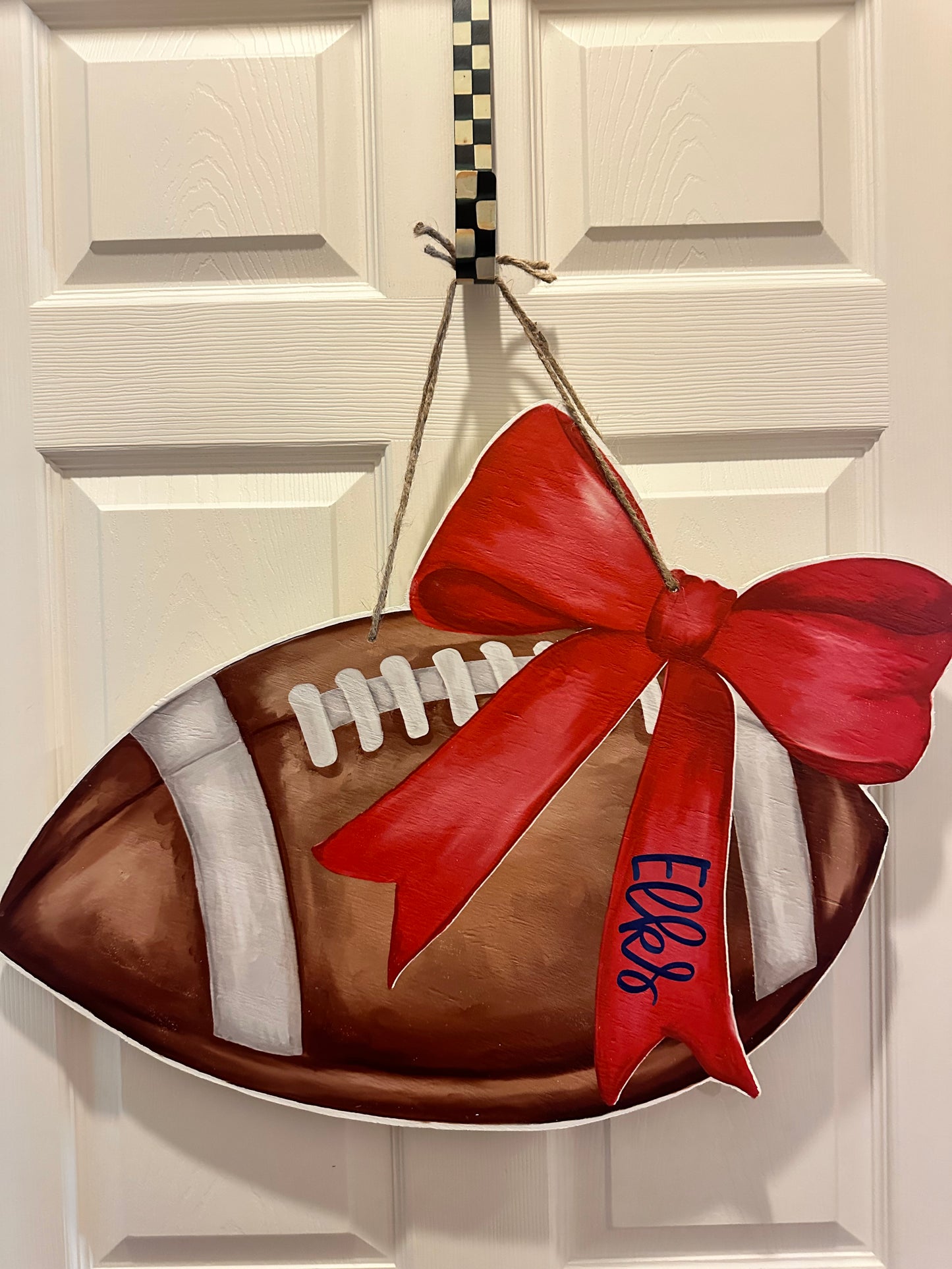 Football Bow Door Hanger