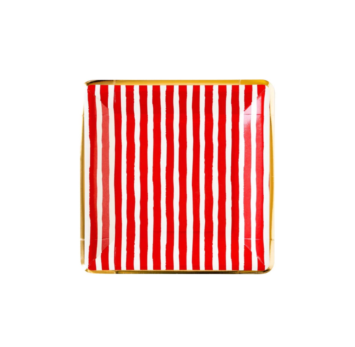 Red and White Striped Plate