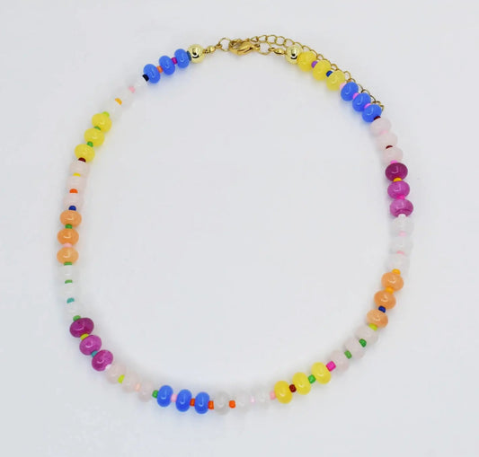 Vibrant Gemstone Beaded Necklace