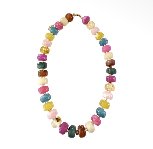 Dark Multi Colored Beaded Necklace