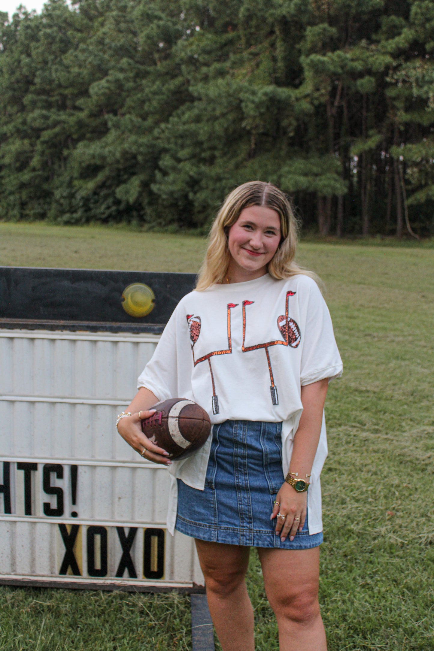 Football Goal Post Short Sleeve Top