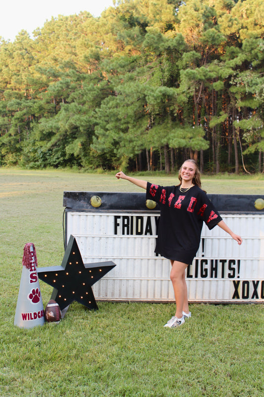 Game Day Sequin Tee Dress