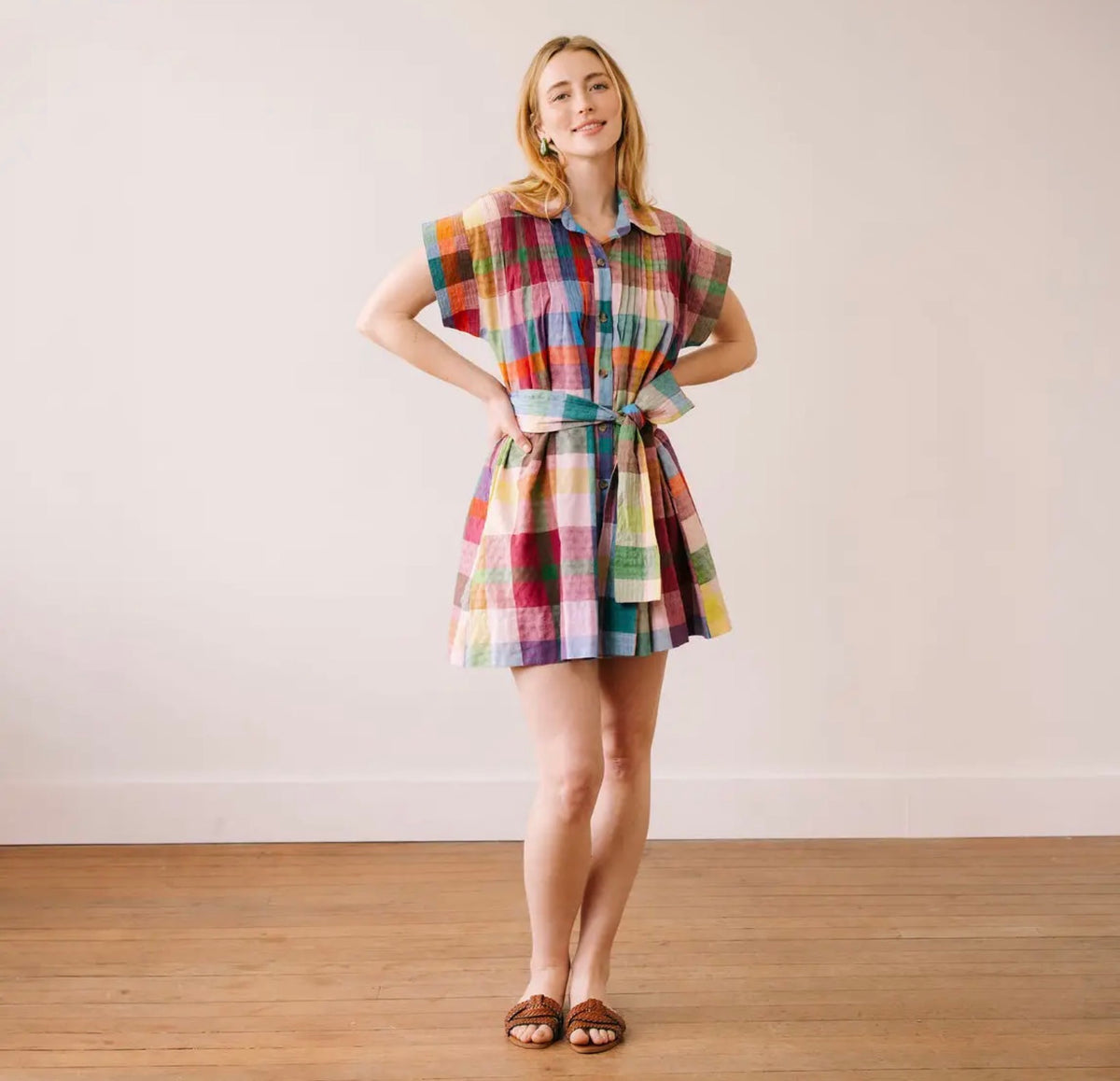 Harbor Plaid Colorful Short Dress