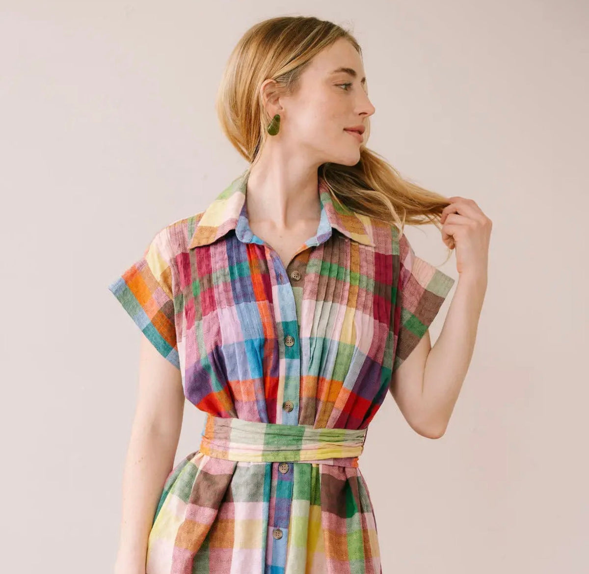 Harbor Plaid Colorful Short Dress