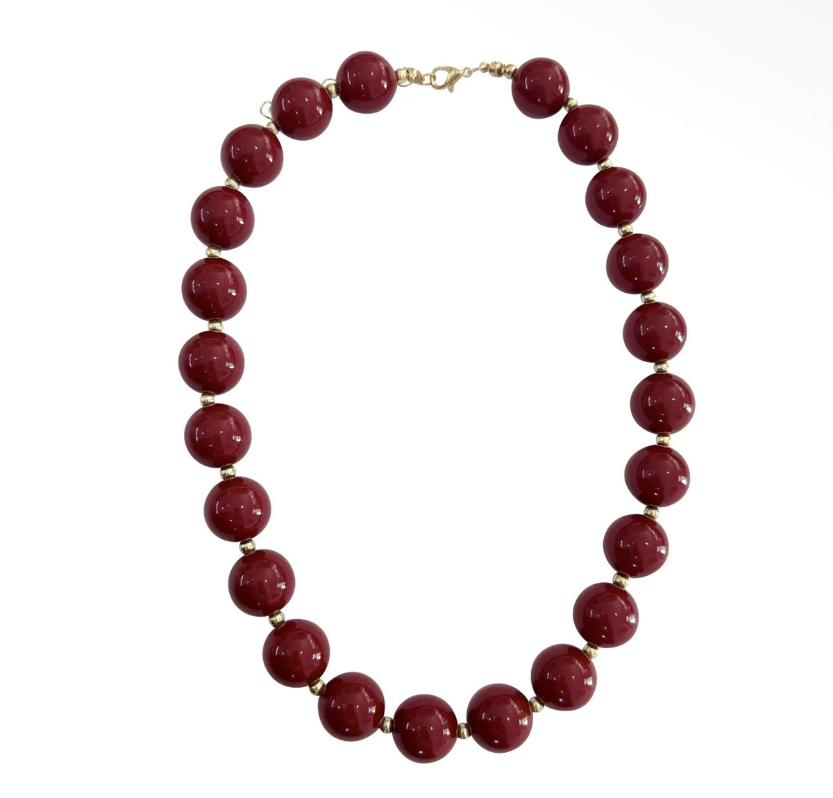 Maroon Beaded Necklace