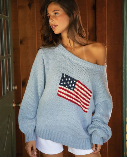 American Knit Off The Shoulder Sweater