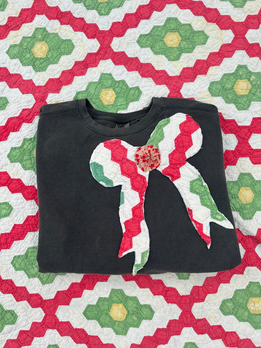 Yoyo Bow Quilted Sweatshirt