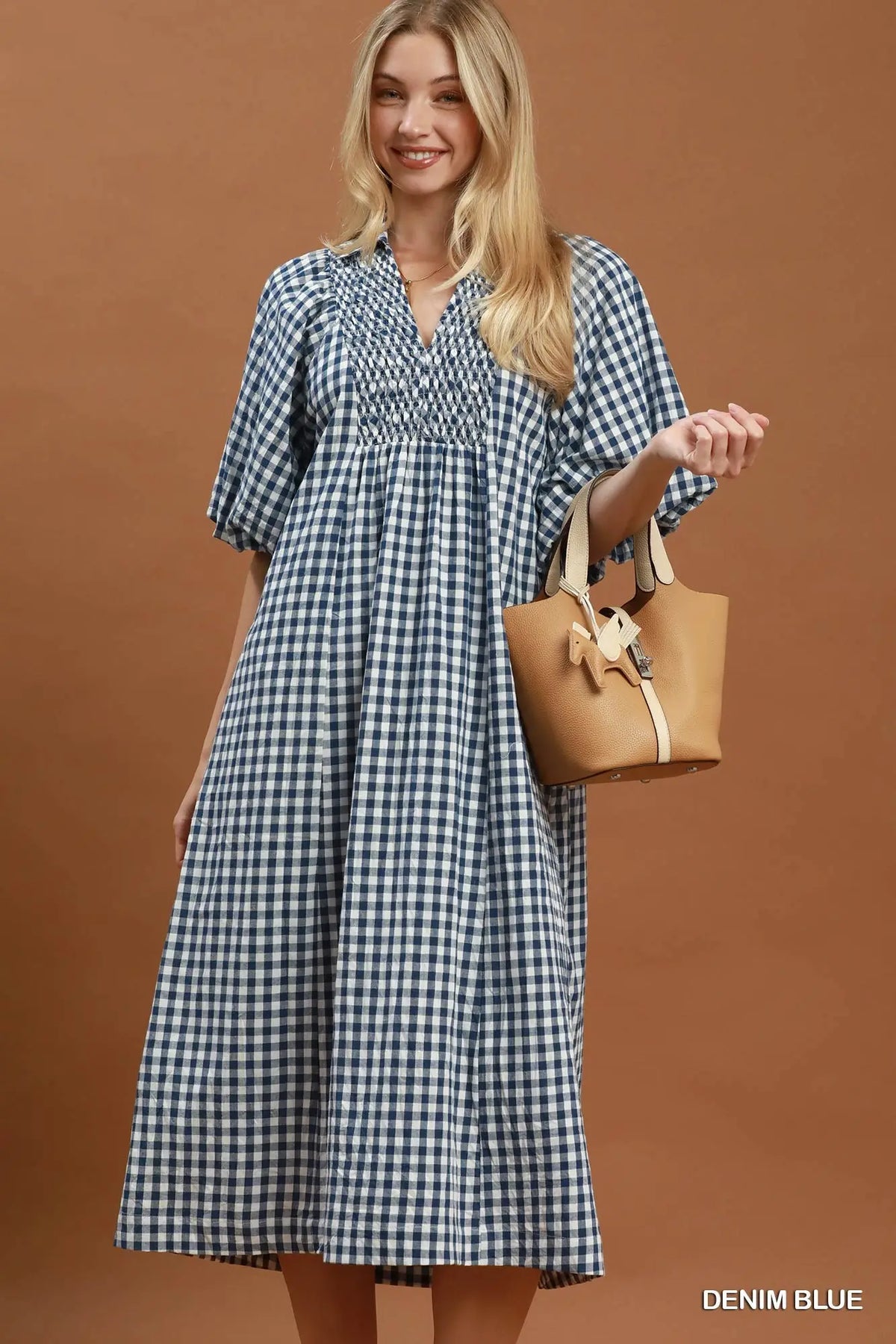 Denim Blue Gingham Dress