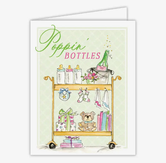 Baby Bottle Bar Cart Greeting Card