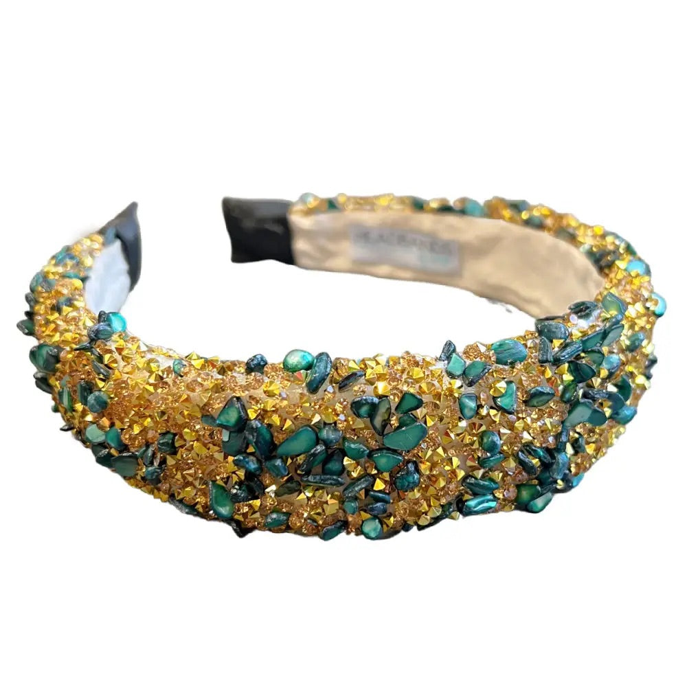 All That Glitters Headband- Forest Green & Gold