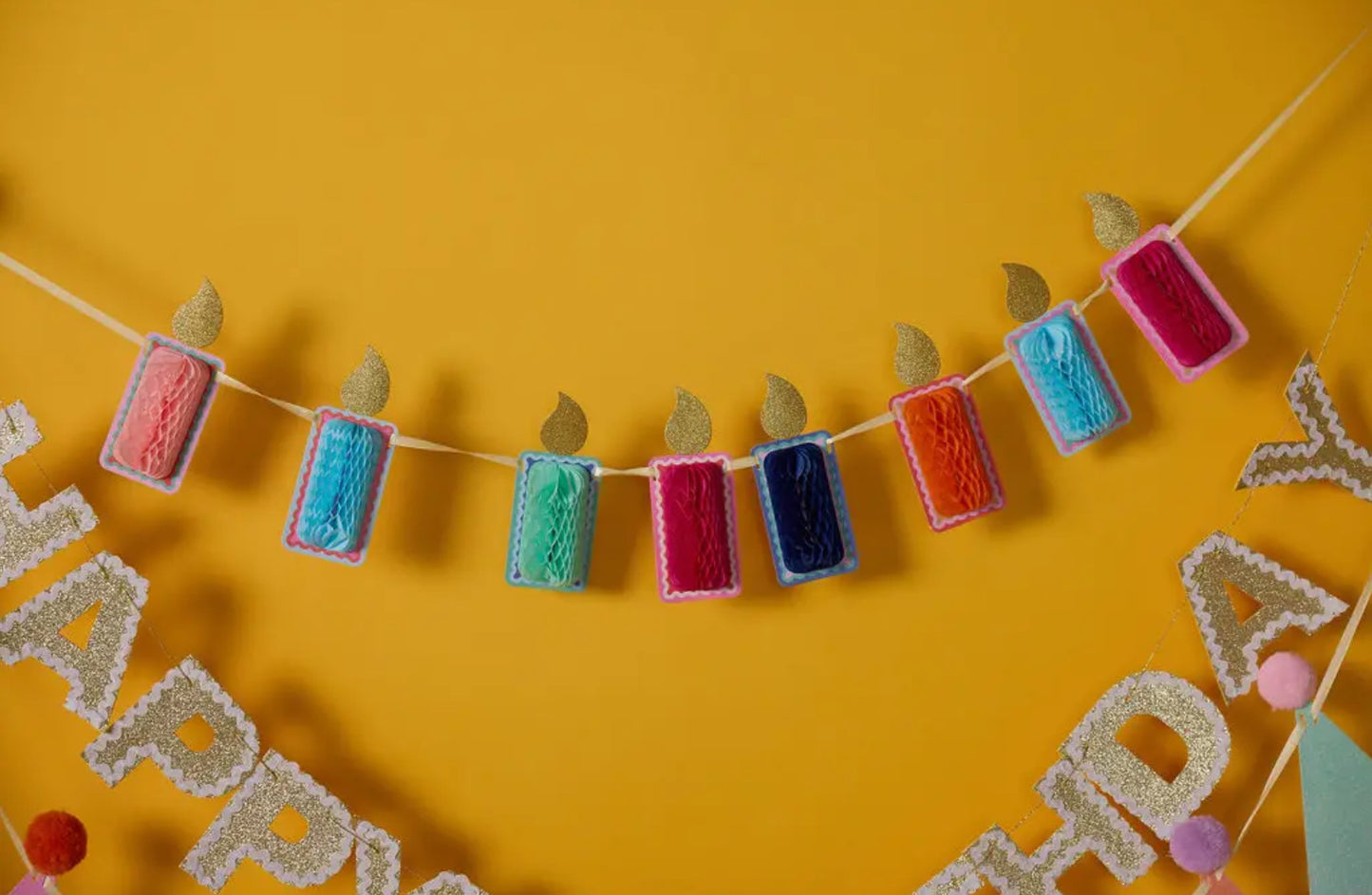 Make A Wish Honeycomb Candle Banner
