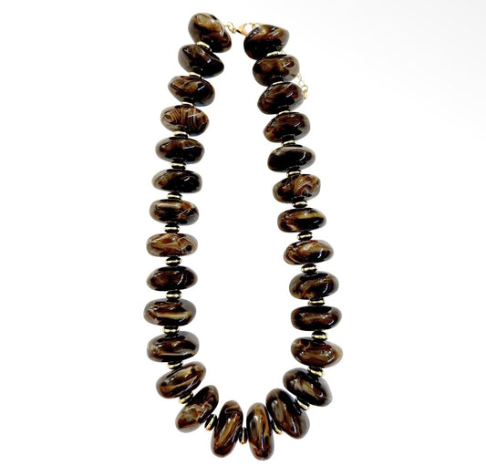 Chunky Beaded Chocolate Necklace