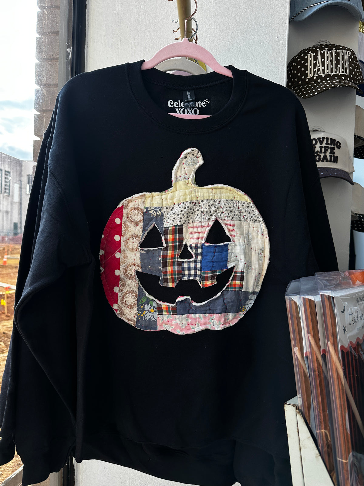 Quilted Pumpkin Sweatshirt