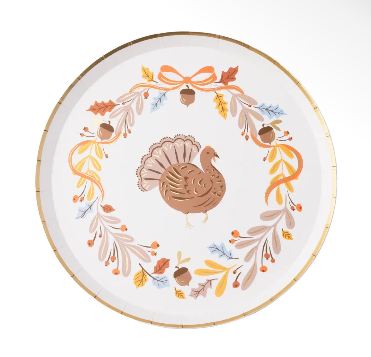 Fall Foliage Turkey Dessert Plates