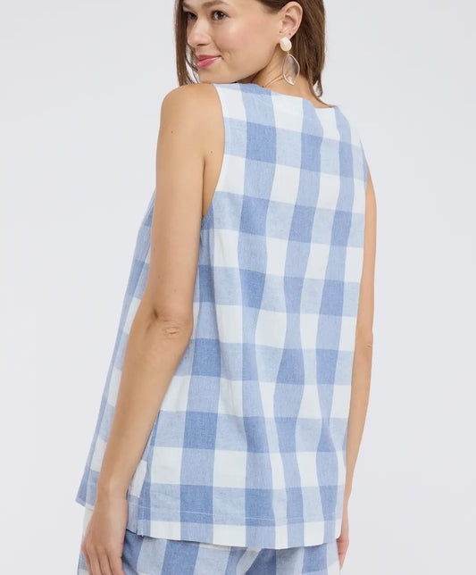 Gingham Tank Top and Shorts Set