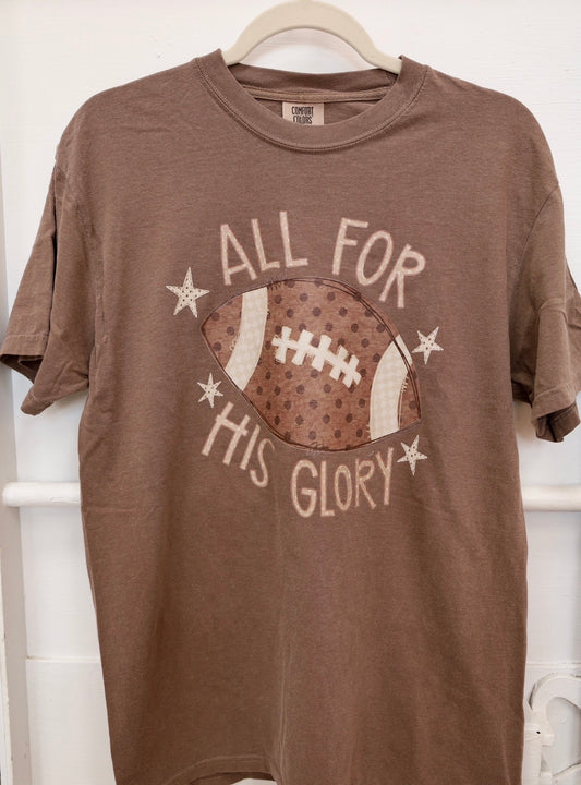 All for His Glory Football T-Shirt