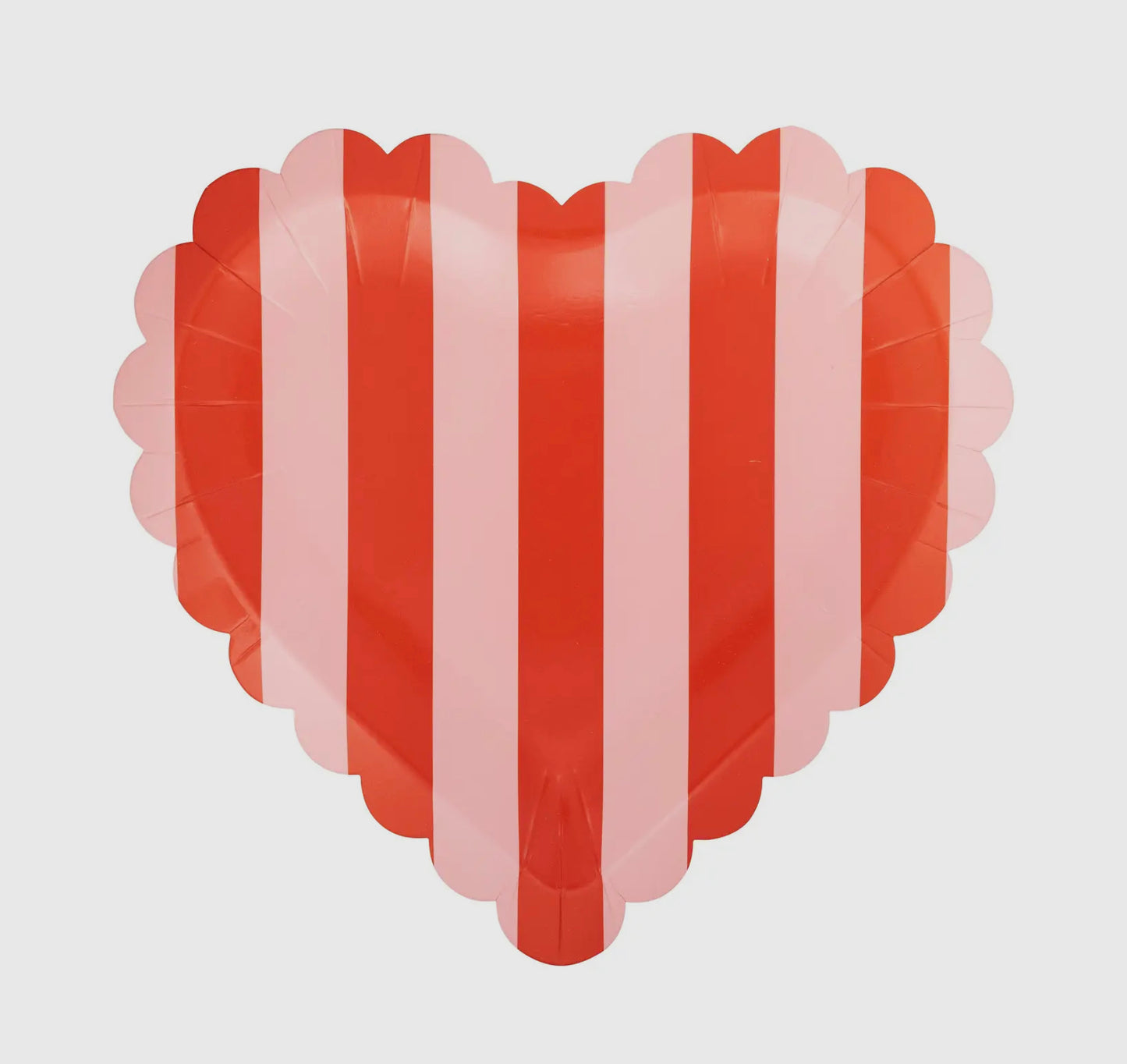 Scalloped Stripe Heart Plate