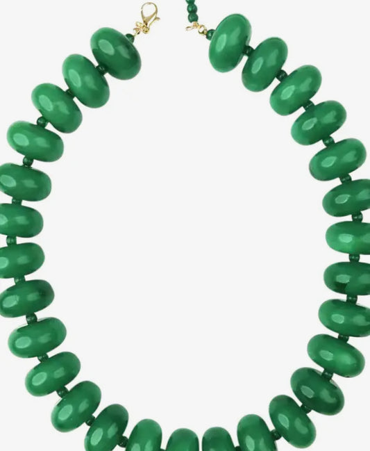 Chunky Green Beaded Necklace
