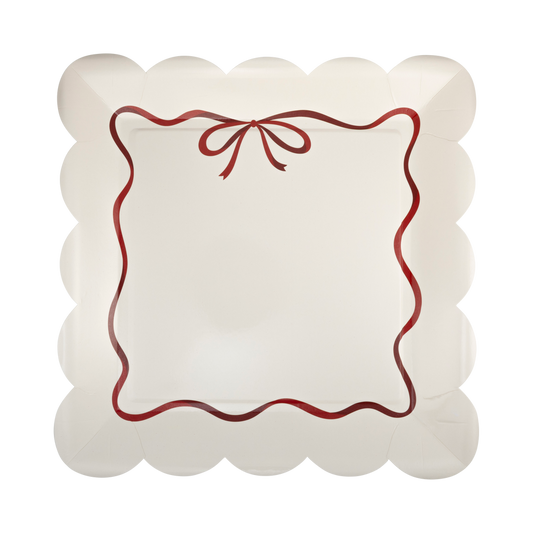 Red Bow Border 10” Plate