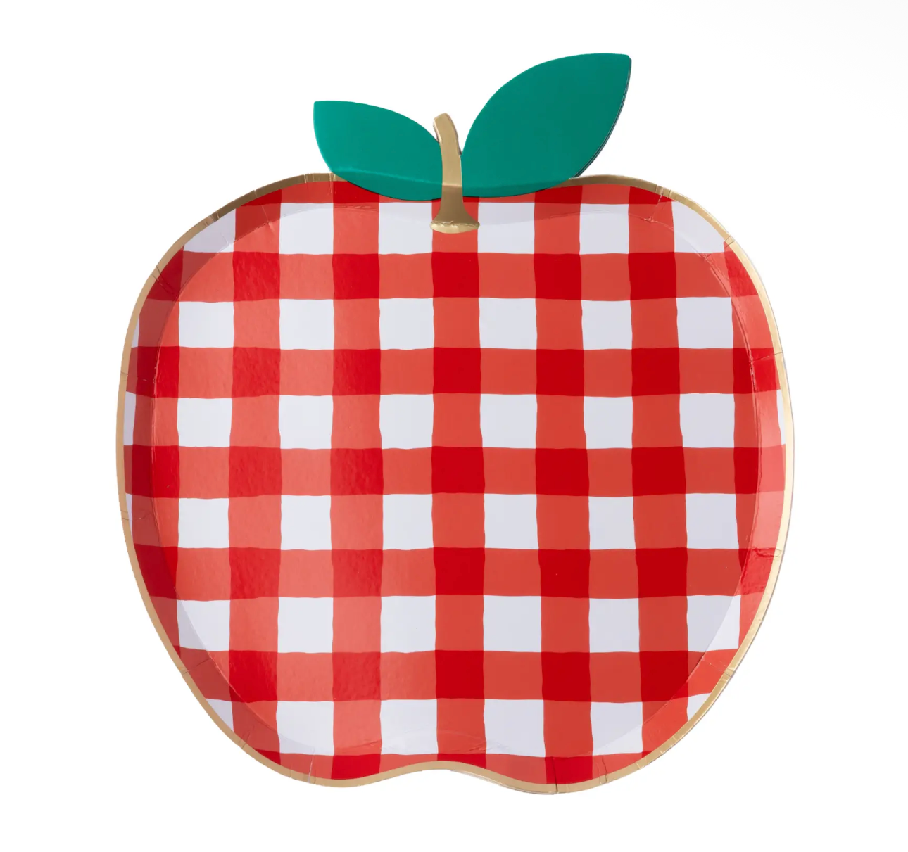 Red Gingham Apple Plates