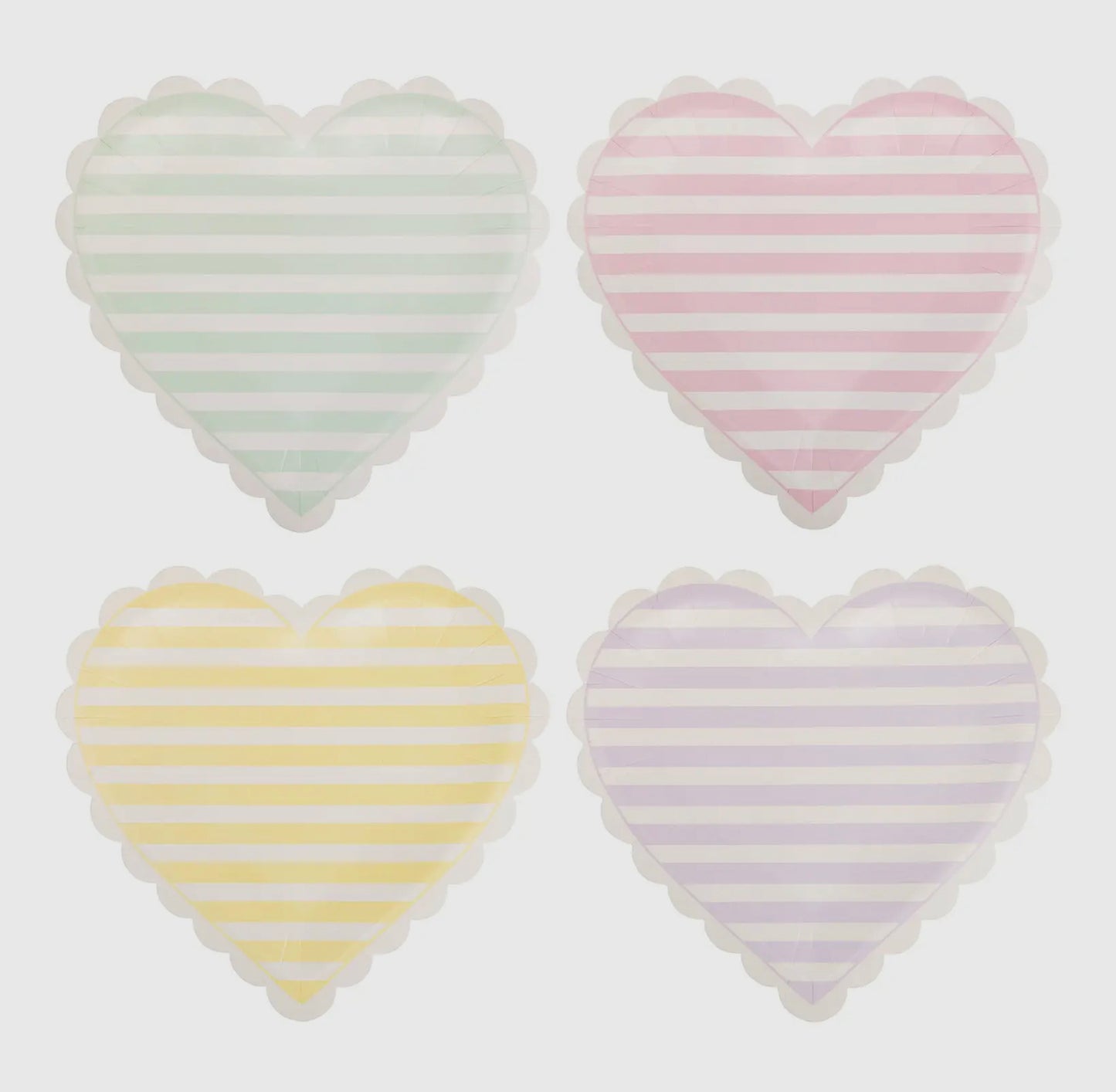 Stripe Heart Plate Set