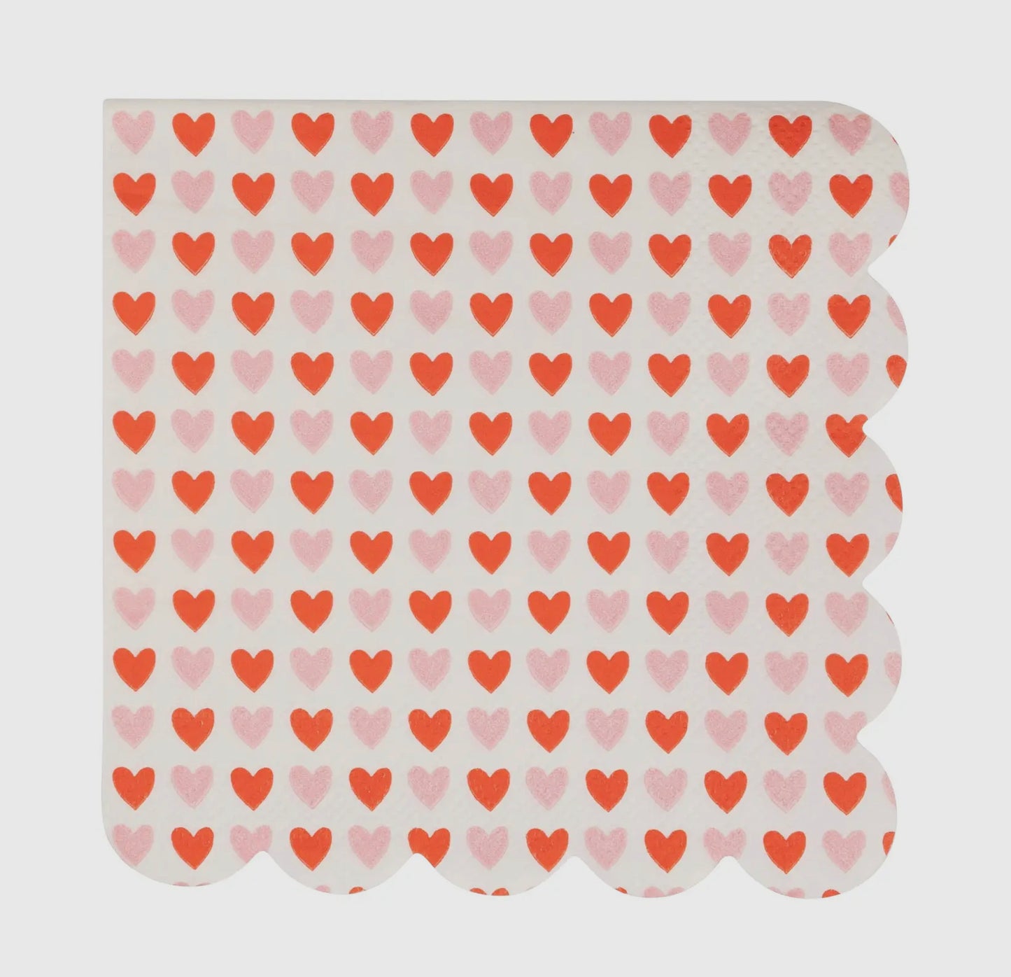 Hearts Scalloped Cocktail Napkin