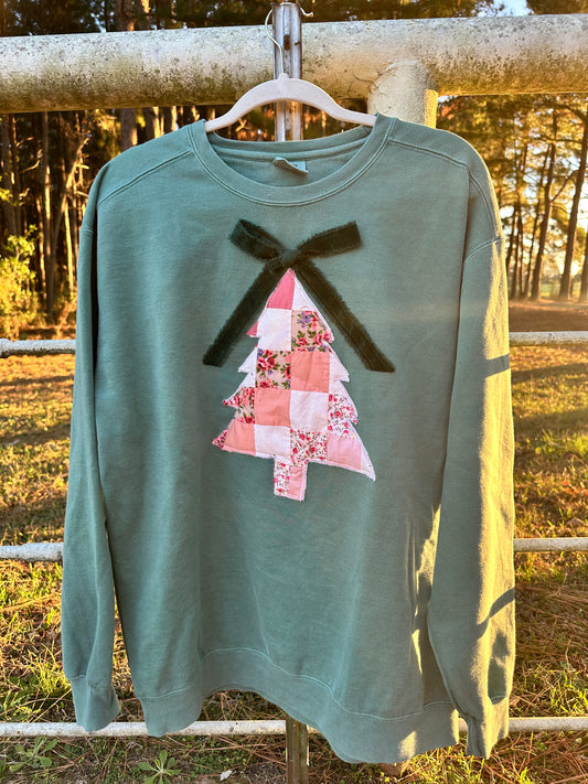 Christmas Tree Quilted Sweatshirt