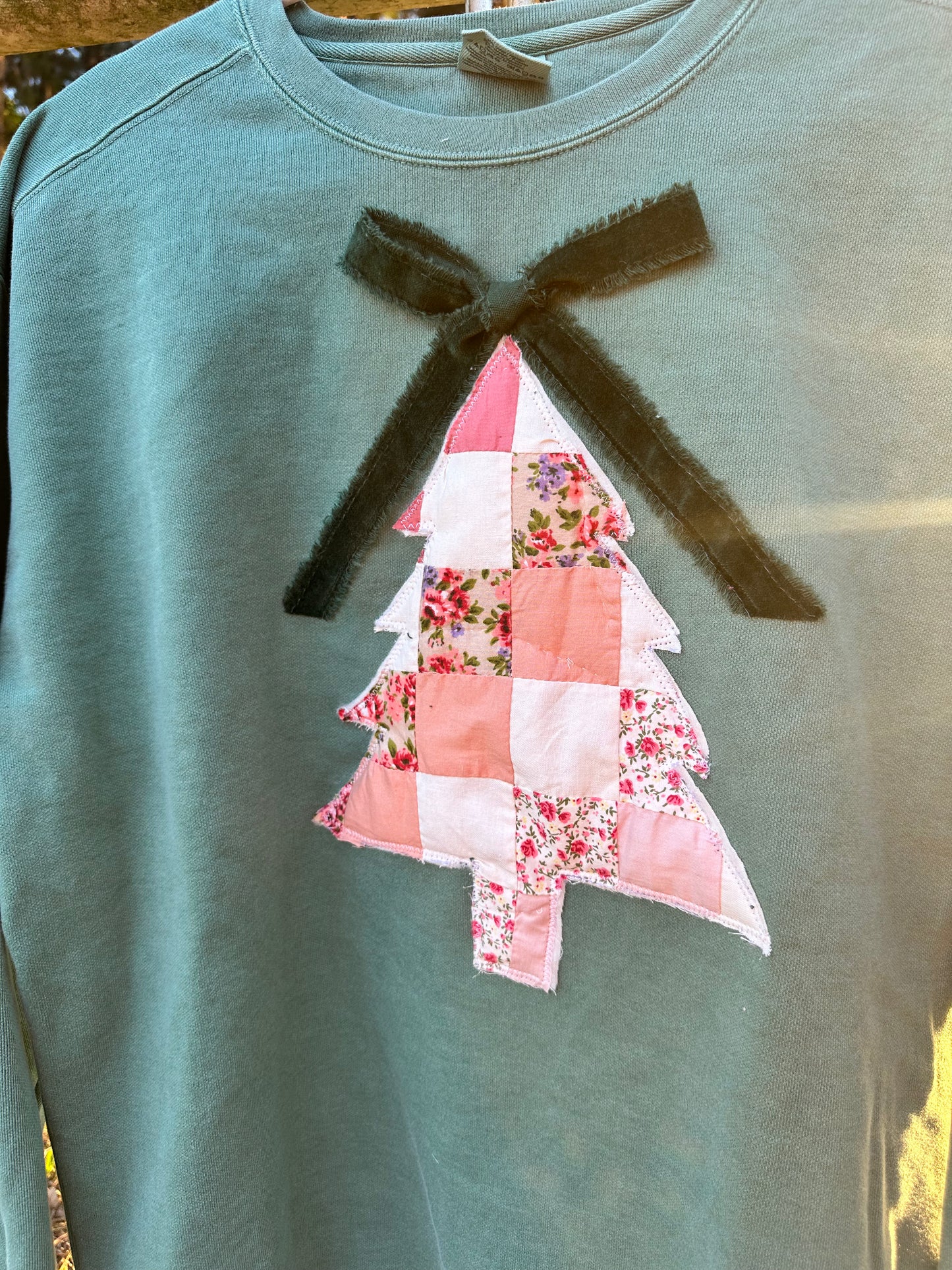 Christmas Tree Quilted Sweatshirt