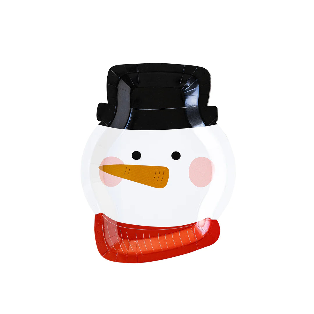 Snowman Shaped Paper Plate