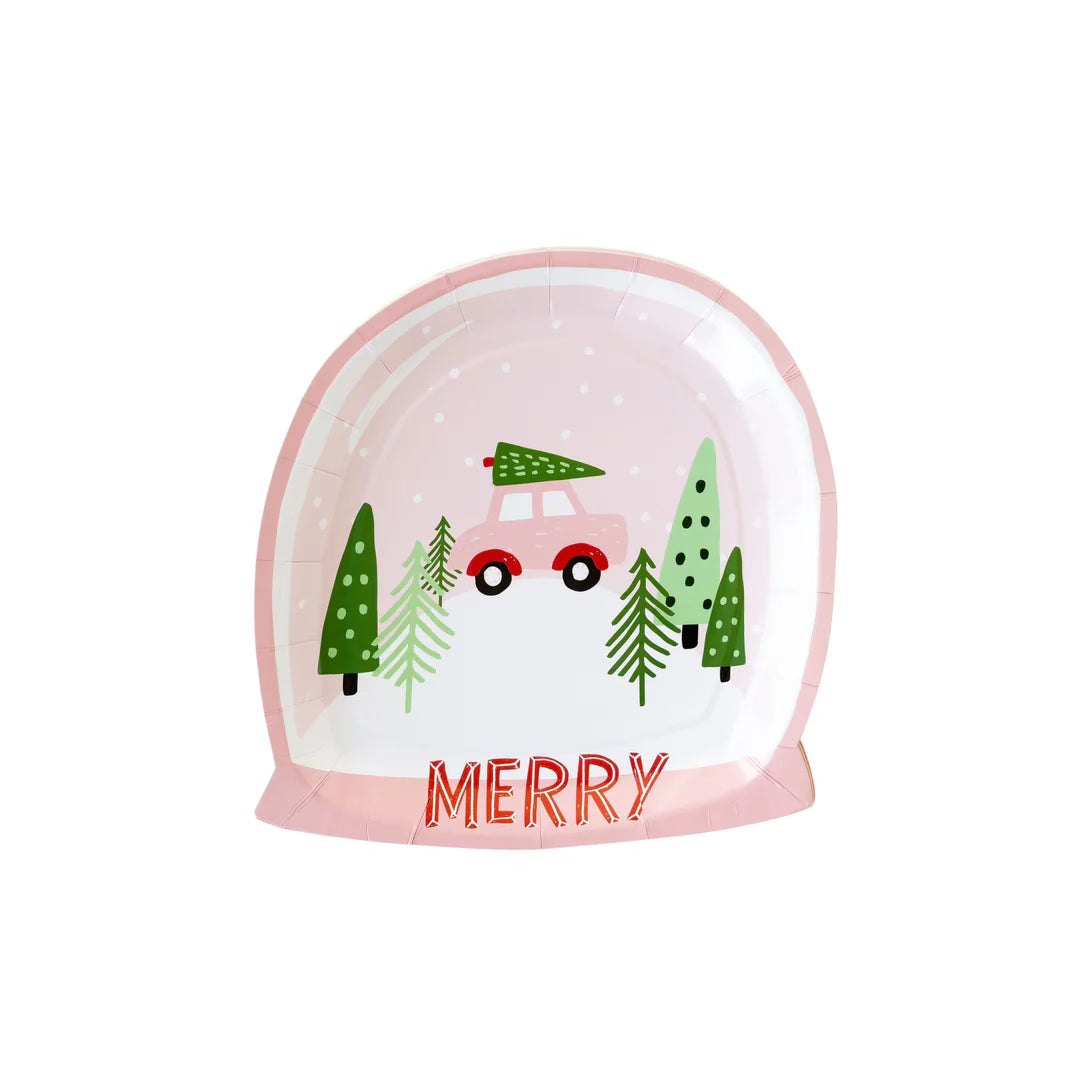 Snow Globe Shaped Paper Plate