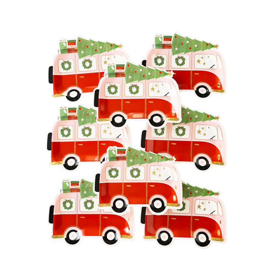 Christmas Van Shaped Paper Plate