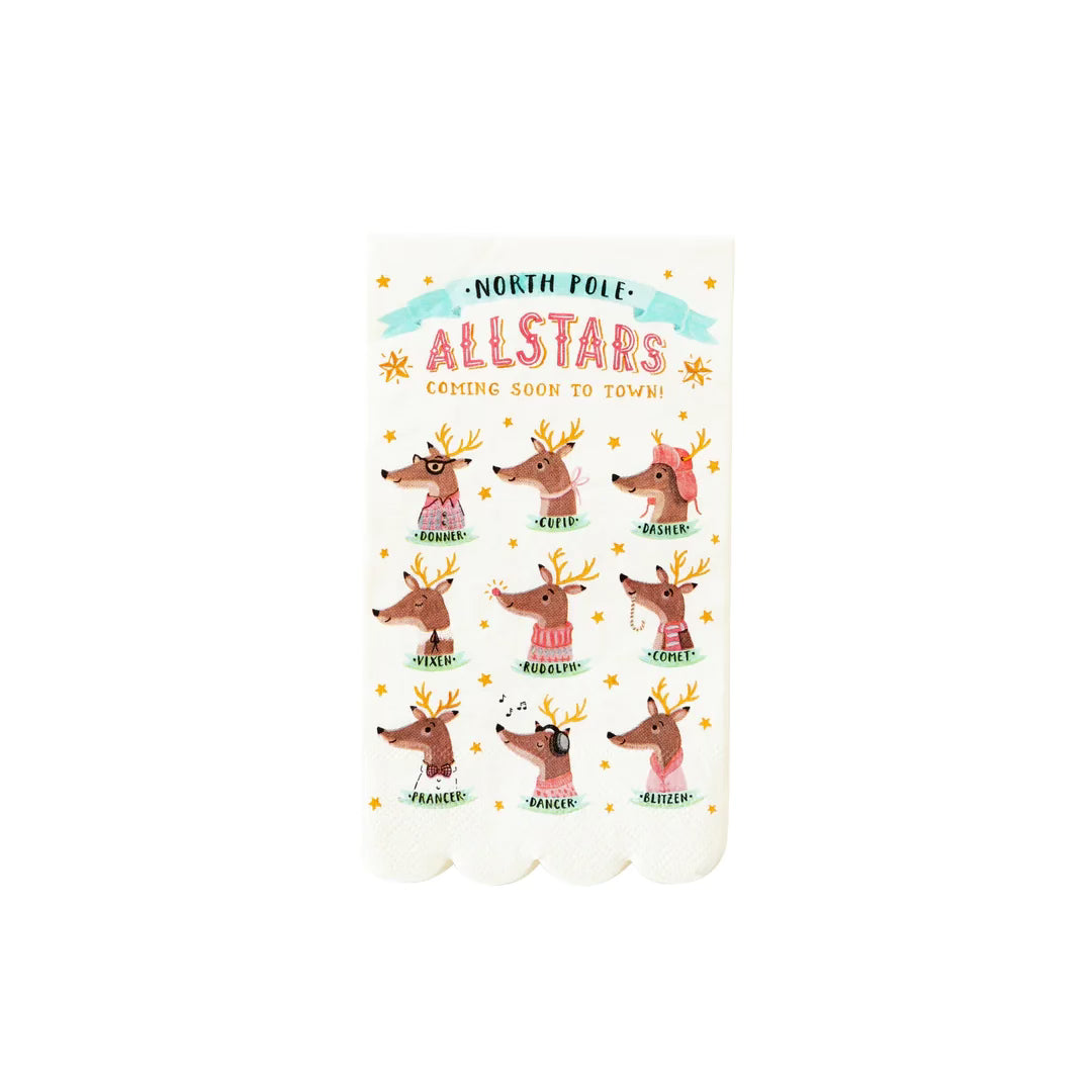 Reindeer Allstars Paper Dinner Napkin