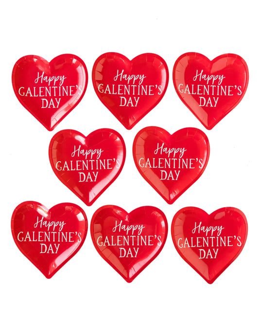 Happy Galentines Day Heart Paper Plate