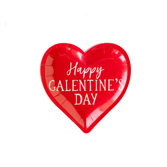 Happy Galentines Day Heart Paper Plate