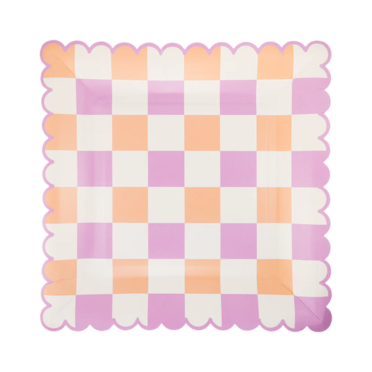 Retro Spring Check Paper Plate