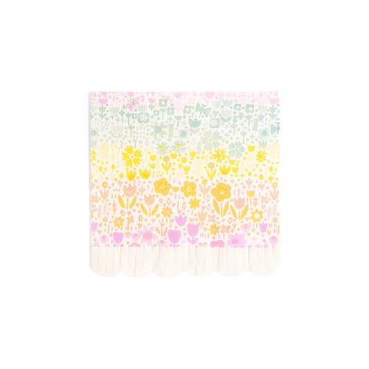 Rainbow Fields Fringe Paper Cocktail Napkin