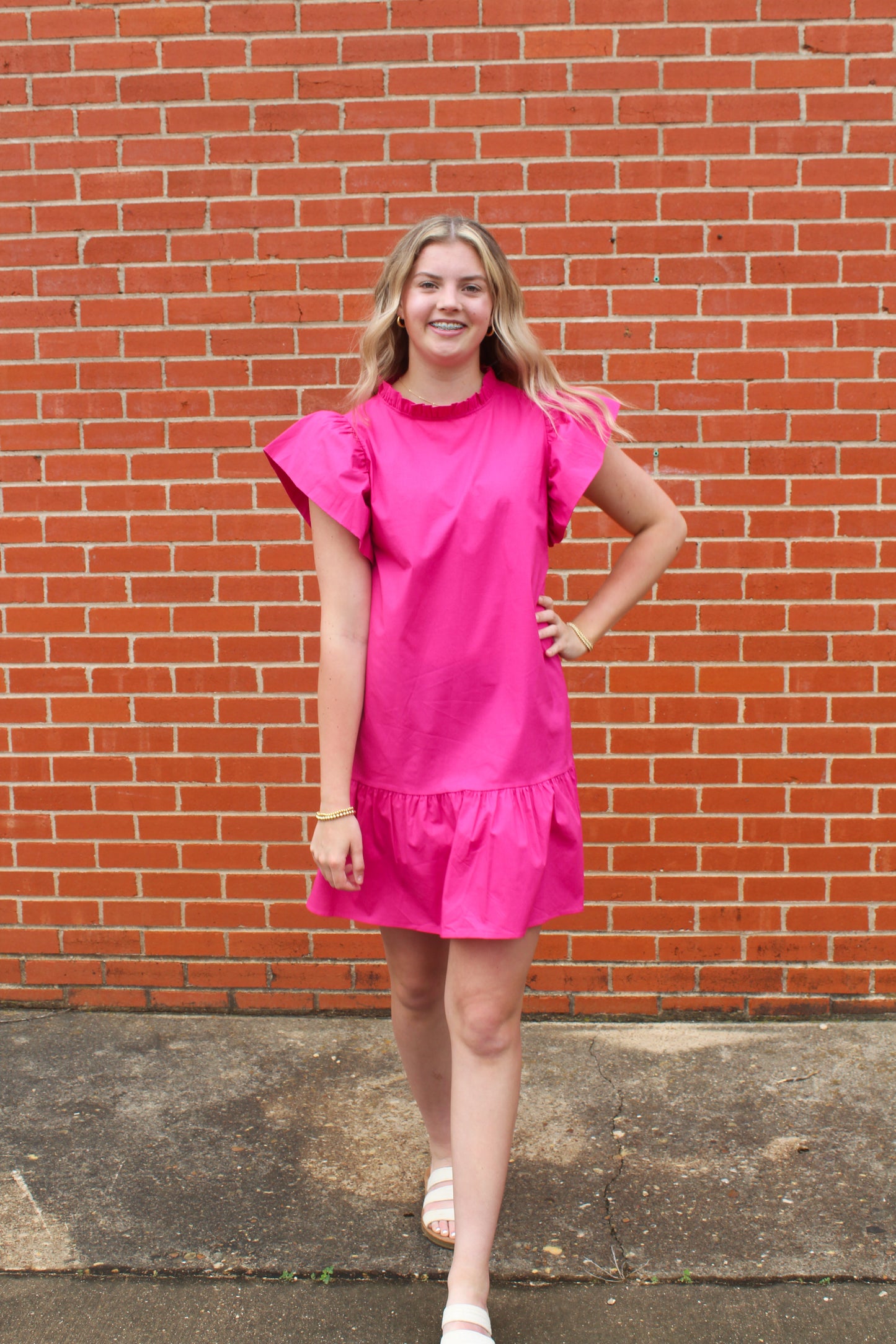 Kelsey Cotton Poplin Ruffle Dress