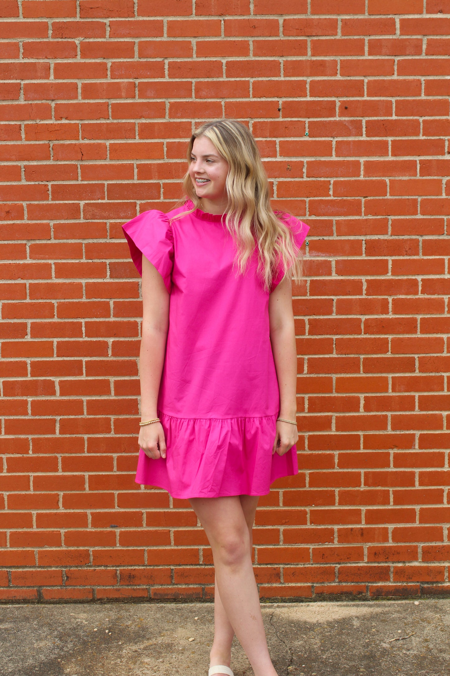 Kelsey Cotton Poplin Ruffle Dress