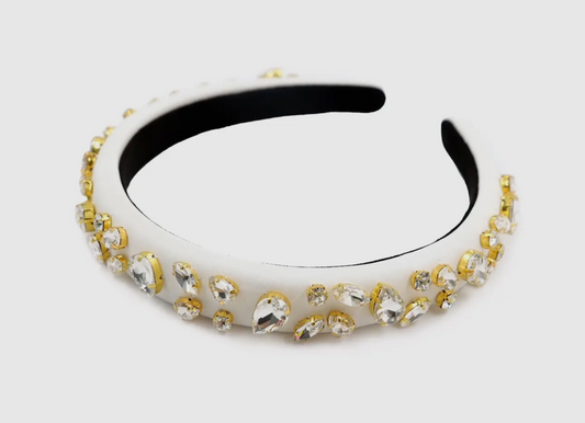 White Thin Gem Headband