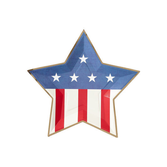 Denim and Stripes Star Shaped Paper Plate