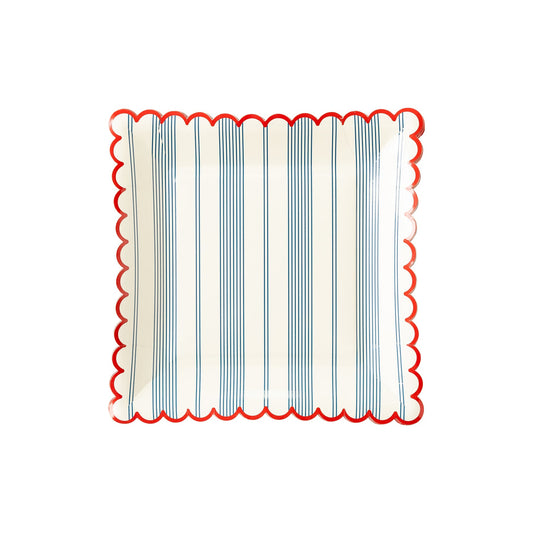 Striped Scalloped Plate
