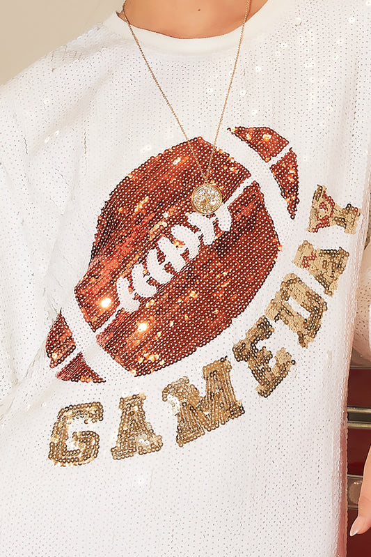 Football Game Day Sequin Tunic Top
