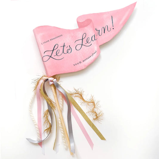 Let’s Learn Pink Eraser Party Pennant