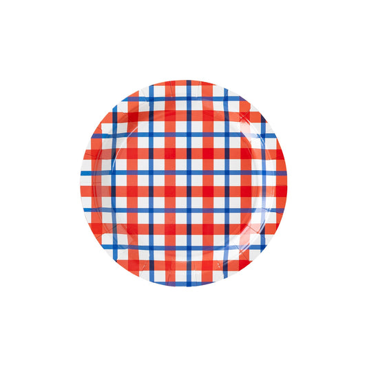 Americana Plaid Paper Plate