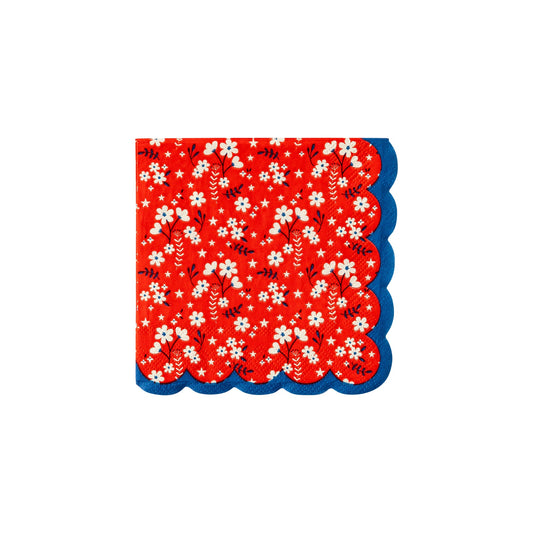 Americana Floral Cocktail Napkin