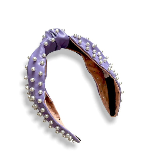 Lavender with White Pearls Headband