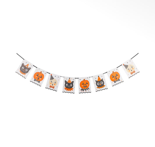 Vintage Halloween Character Banner