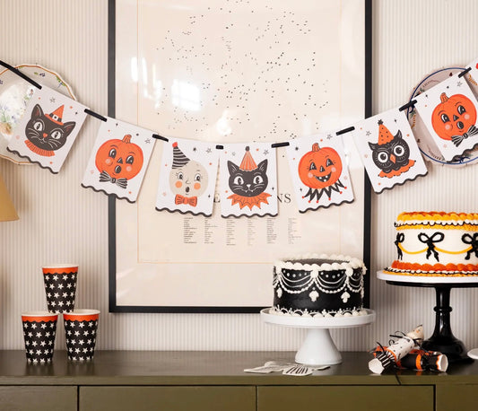 Vintage Halloween Character Banner